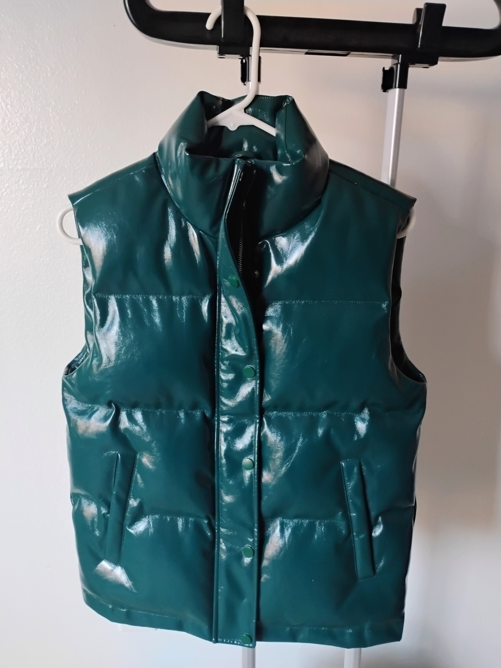 Sleeveless Puffer Vest - Deep Teal Green